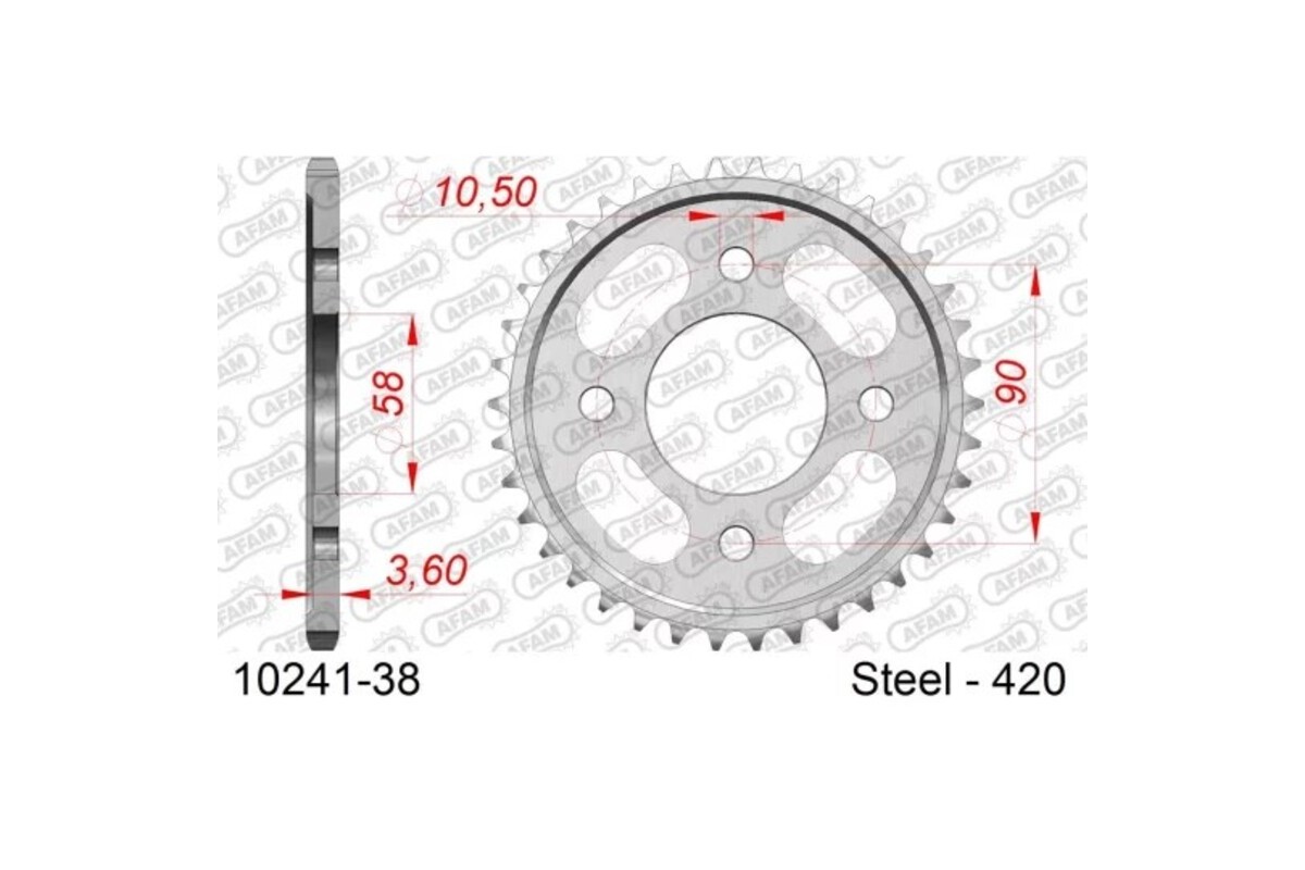 Couronne AFAM acier standard 10241 - 420