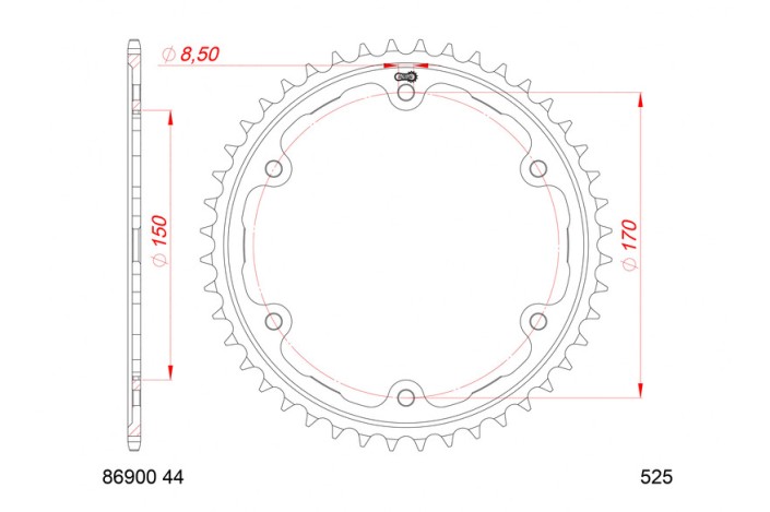 Couronne AFAM acier standard 86900 - 525
