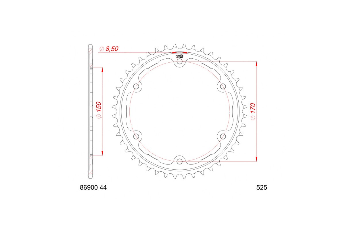 Couronne AFAM acier standard 86900 - 525