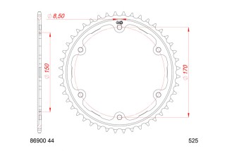 Couronne AFAM acier standard 86900 - 525