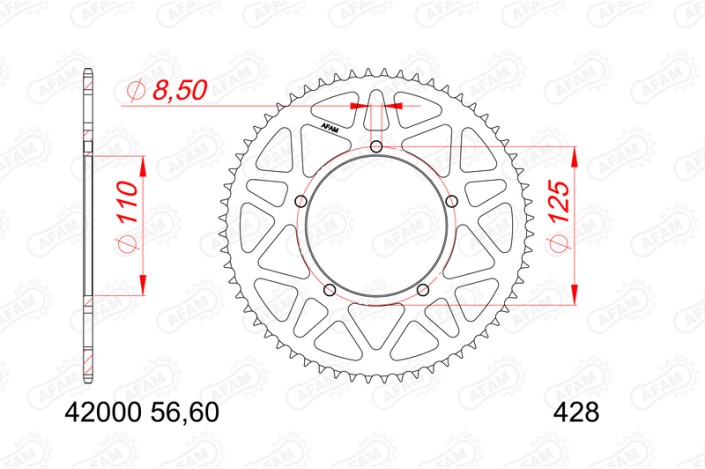 Couronne AFAM aluminium 42000 - 428