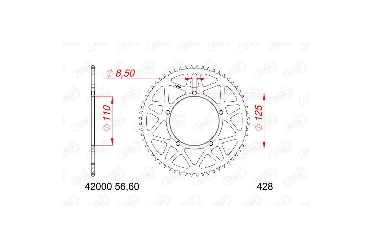 Couronne AFAM aluminium 42000 - 428