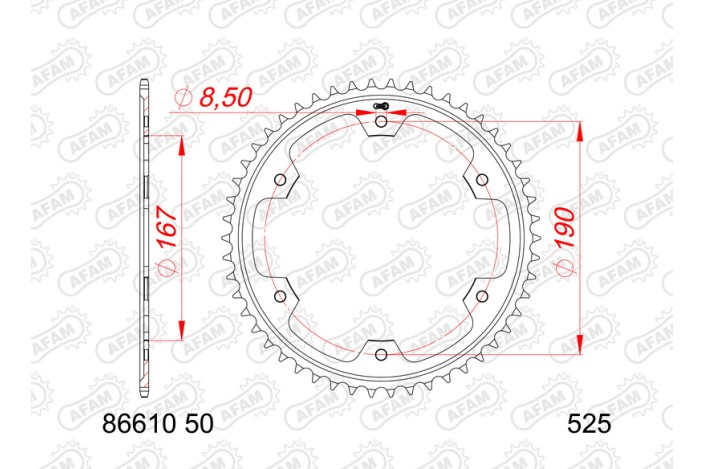 Couronne AFAM acier standard 86610 - 525