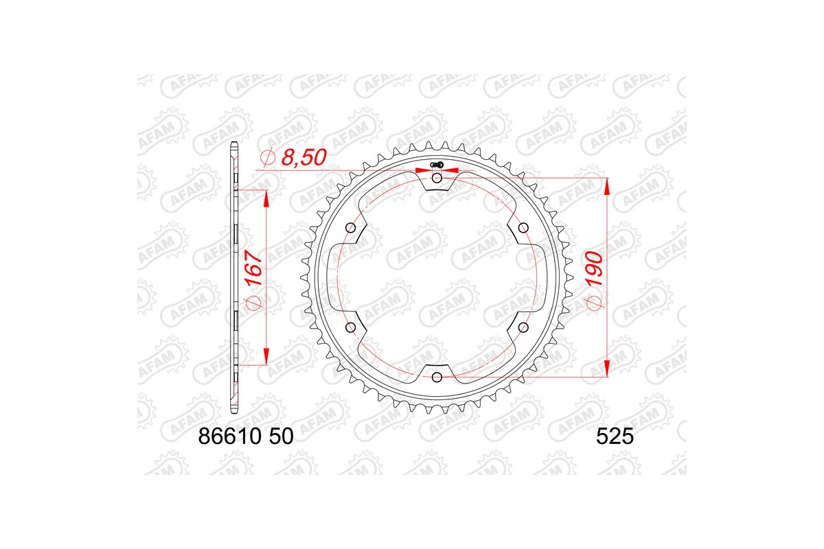 Couronne AFAM acier standard 86610 - 525