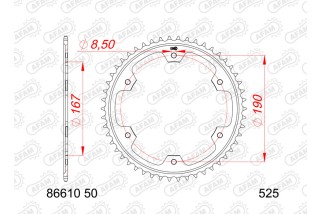 Couronne AFAM acier standard 86610 - 525