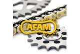 Kit chaîne AFAM 420R1 11/48 (ratio OEM) renforcé - couronne acier standard