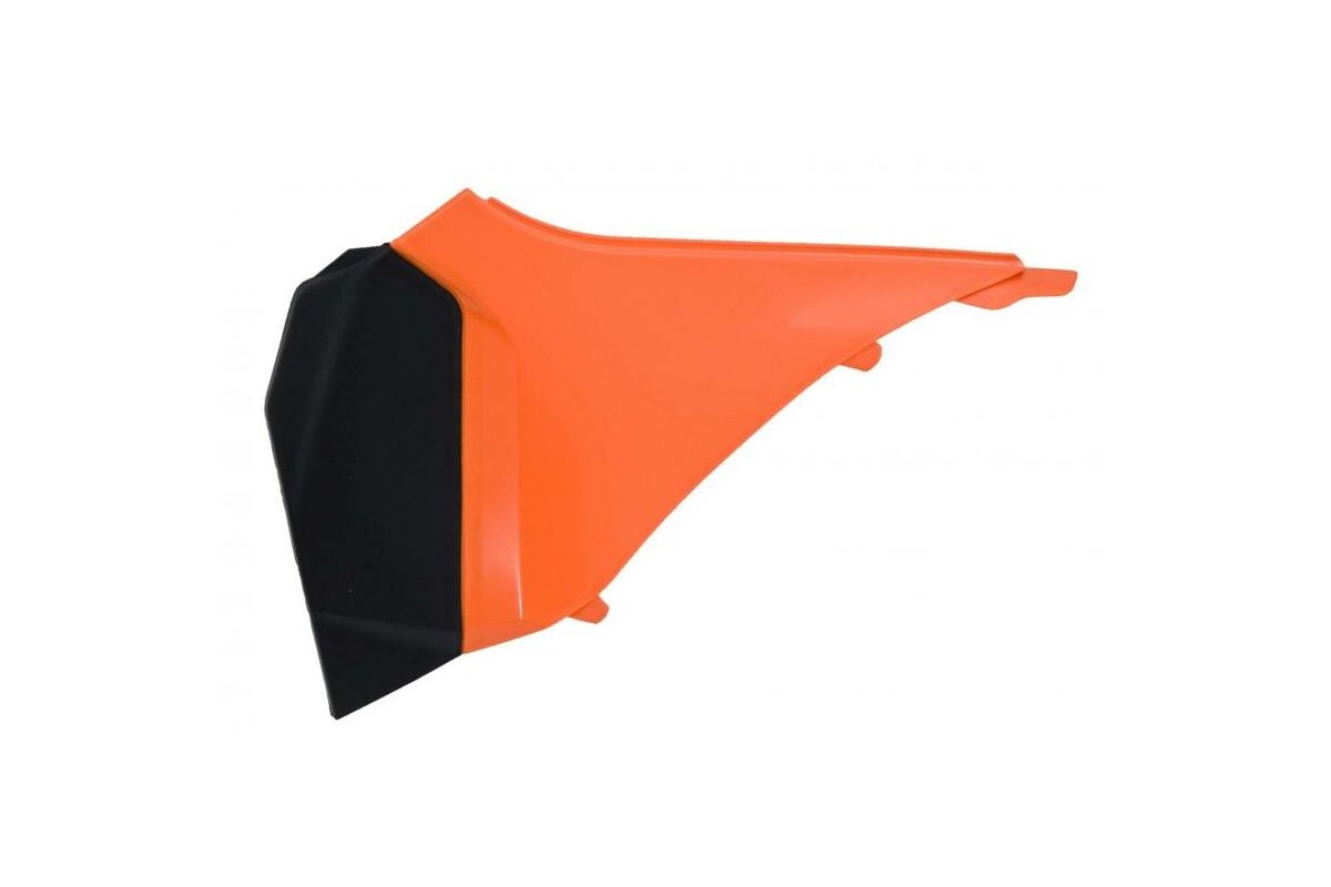 Cache boîte à air gauche RACETECH orange/noir KTM