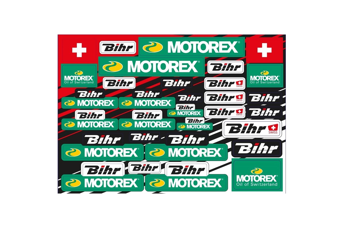 Planche d'autocollants BLACKBIRD Motorex & Bihr