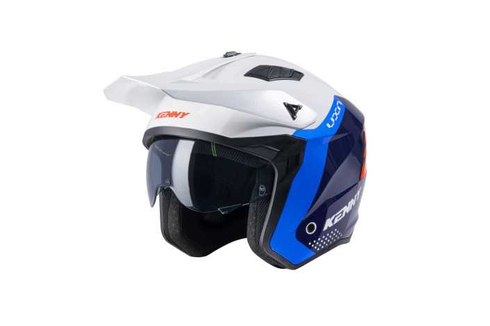 Casque KENNY Miles Graphic Blanc Bleu Rouge – Motocross Enduro