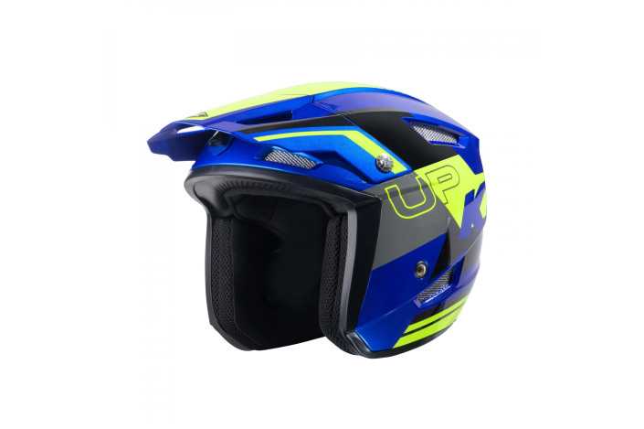 Casque KENNY Trial Up Bleu Jaune Néon – Sécurité ECE 2206