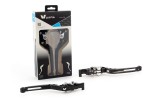 Leviers V PARTS repliables 177mm taillé masse noir/visserie alu avec adaptateurs par paire Honda