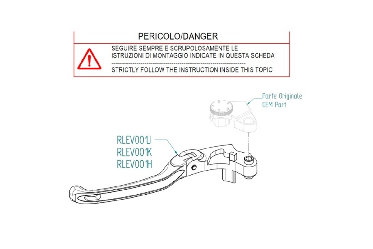 Kit de levier de frein et d'embrayage repliable LIGHTECH - magnesium - type J