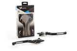 Leviers V PARTS standard 175mm taillé masse noir/visserie alu avec adaptateurs par paire Yamaha