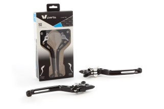 Leviers V PARTS standard 175mm taillé masse noir/visserie alu avec adaptateurs par paire MV Agusta