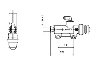 Maître-cylindre de frein arrière BREMBO Ø11mm naturel