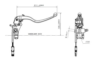 Maître-cylindre de frein BREMBO Ø18x21mm titane