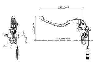 Maître-cylindre d'embrayage BREMBO Ø15x19mm titane