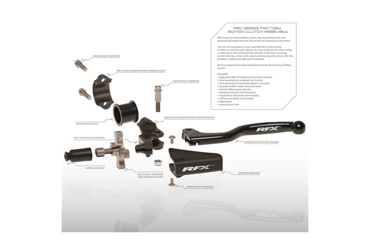 Soufflet caoutchouc (Noir) de rechange pour kit d'embrayage RFX Pro avec un logo RFX