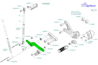 Ensemble de levier de vitesse LIGHTECH pour commande arrière