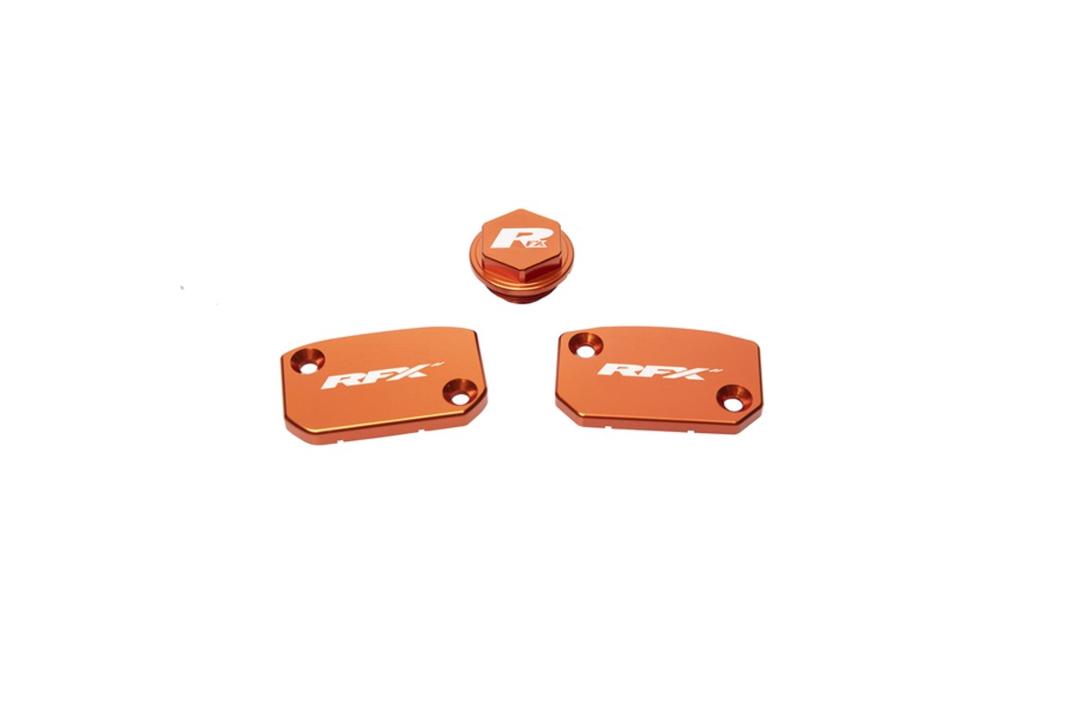 Jeu de bouchons de réservoir RFX Pro (Orange) - KTM SX/SXF (Frein et embrayage Brembo)