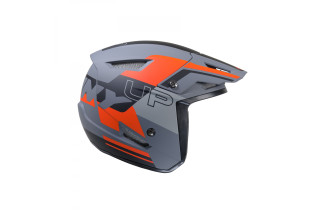 Casque Trial Up Graphic ORANGE GREY MATT