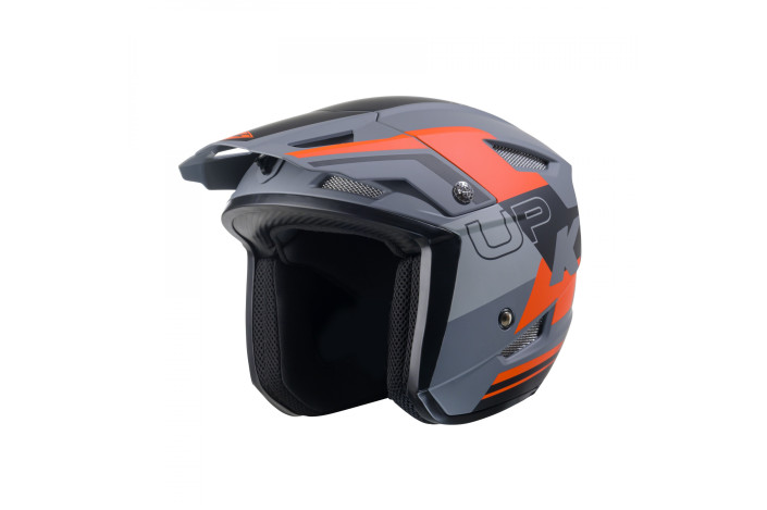 Casque Trial Up Graphic ORANGE GREY MATT