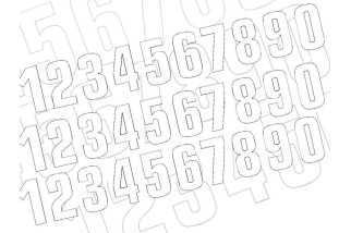 Numéro de course 3 BLACKBIRD 7x5,5cm blanc jeu de 3