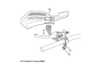 Protège-mains RFX série 1 (Orange/Blanc) avec kit de montage