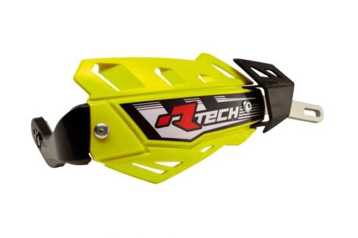 Protège-mains RACETECH FLX intégral jaune fluo avec renfort alu