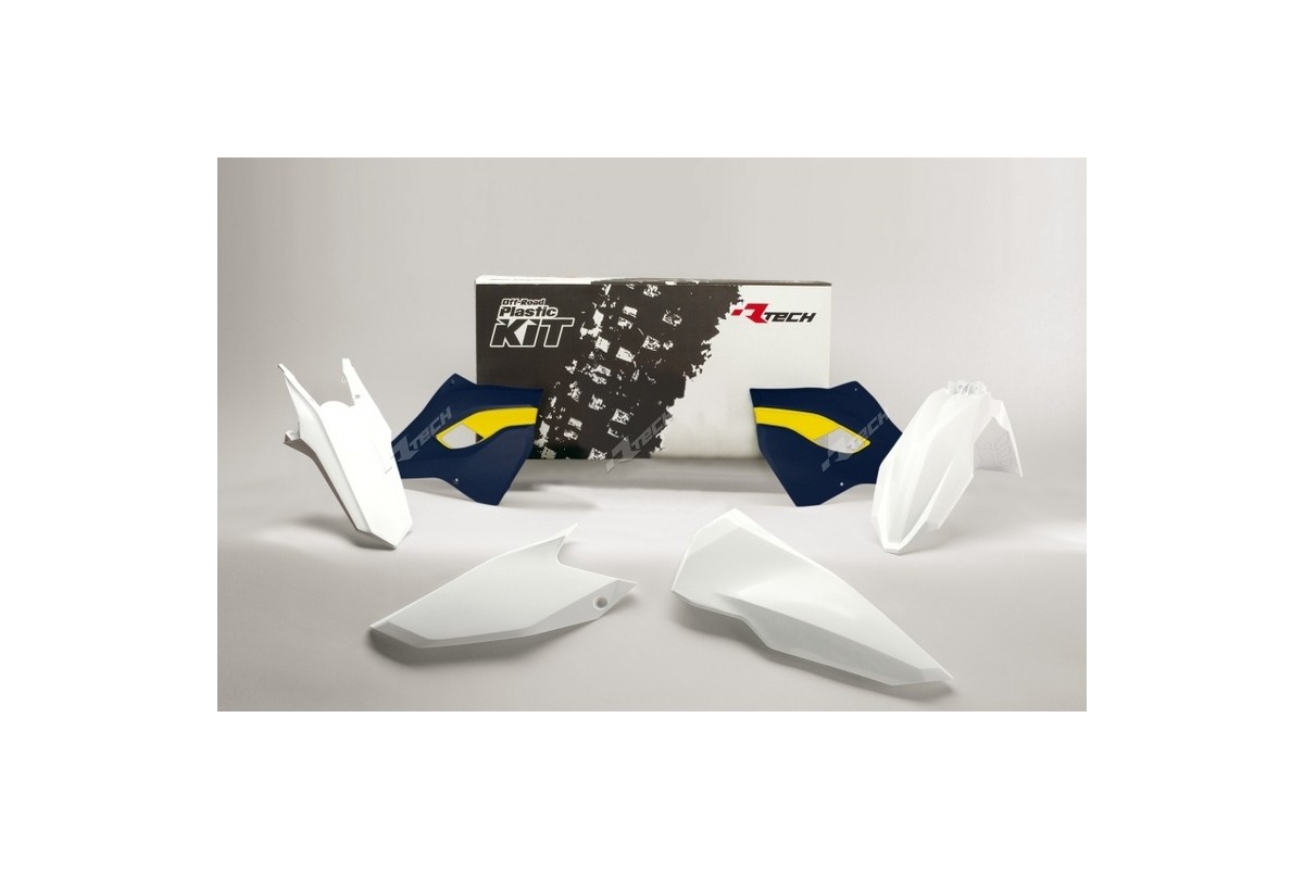 Kit plastique RACETECH couleur origine (2016) blanc/bleu/jaune Husqvarna