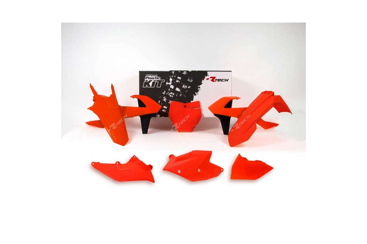 Kit plastique RACETECH orange fluo/noir KTM