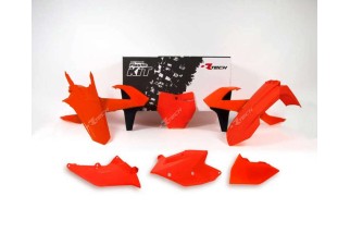 Kit plastique RACETECH orange fluo/noir KTM