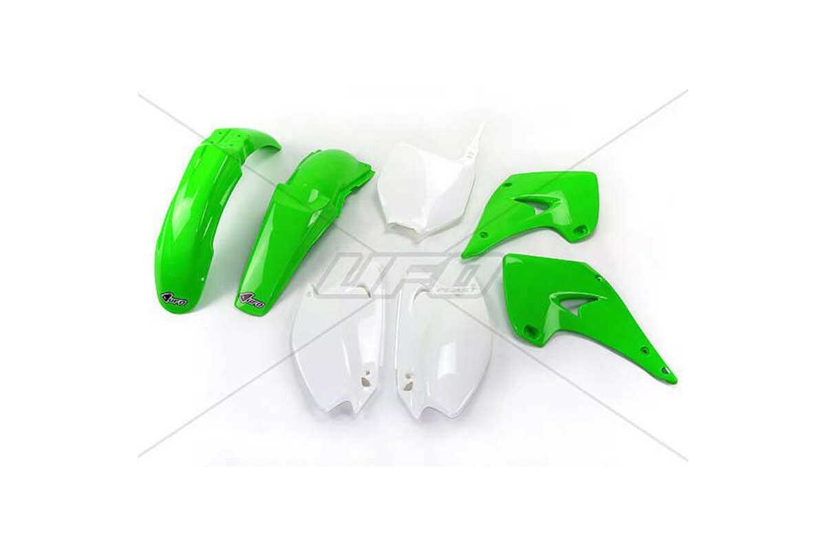 Kit plastique UFO couleur origine vert/blanc Kawasaki KX125/250