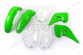 Kit plastique UFO couleur origine vert/blanc Kawasaki KX125/250