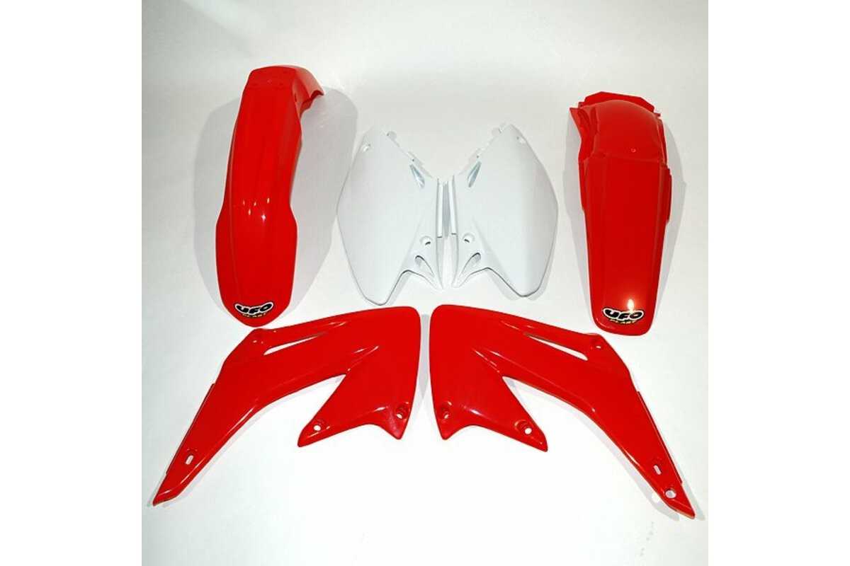 Kit plastique UFO couleur origine rouge/blanc Honda CR125R/250R