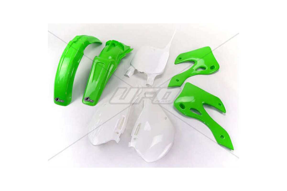 Kit plastique UFO couleur origine vert/blanc Kawasaki KX125/250