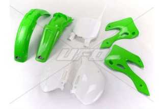 Kit plastique UFO couleur origine vert/blanc Kawasaki KX125/250