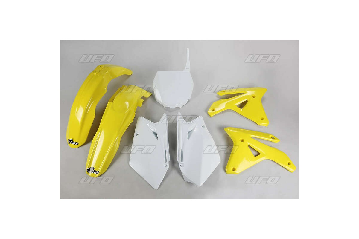 Kit plastique UFO couleur origine jaune/blanc Suzuki RM-Z450