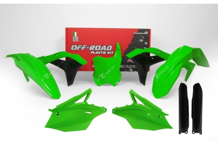 Kit plastique RACETECH vert fluo/noir Kawasaki KX250F