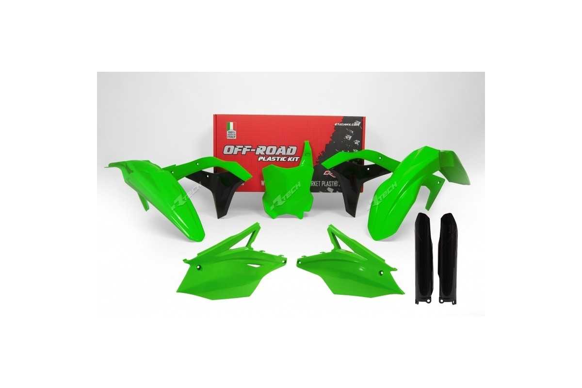 Kit plastique RACETECH vert fluo/noir Kawasaki KX250F