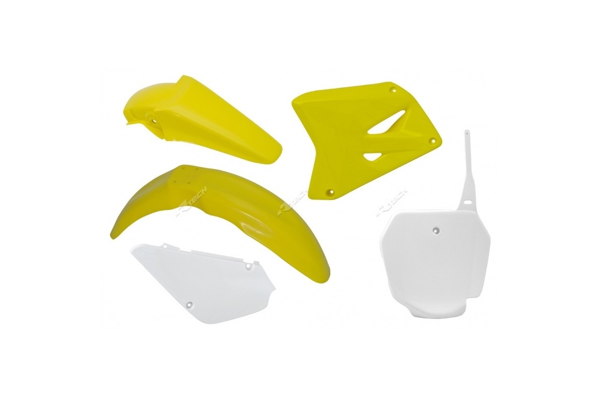 Kit plastique RACETECH couleur origine jaune/blanc Suzuki RM85