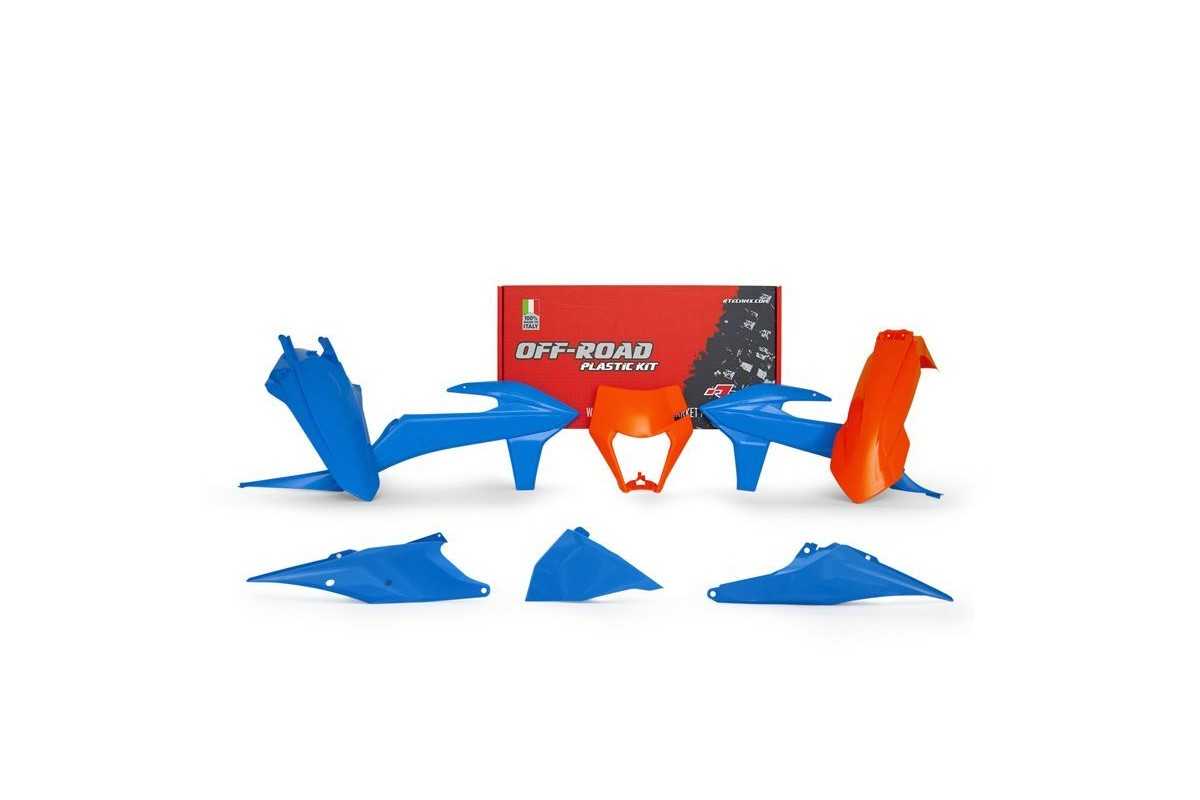 Kit plastiques RACETECH orange/bleu KTM