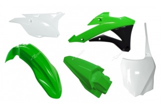 Kit plastique RACETECH couleur origine vert/blanc Kawasaki KX85