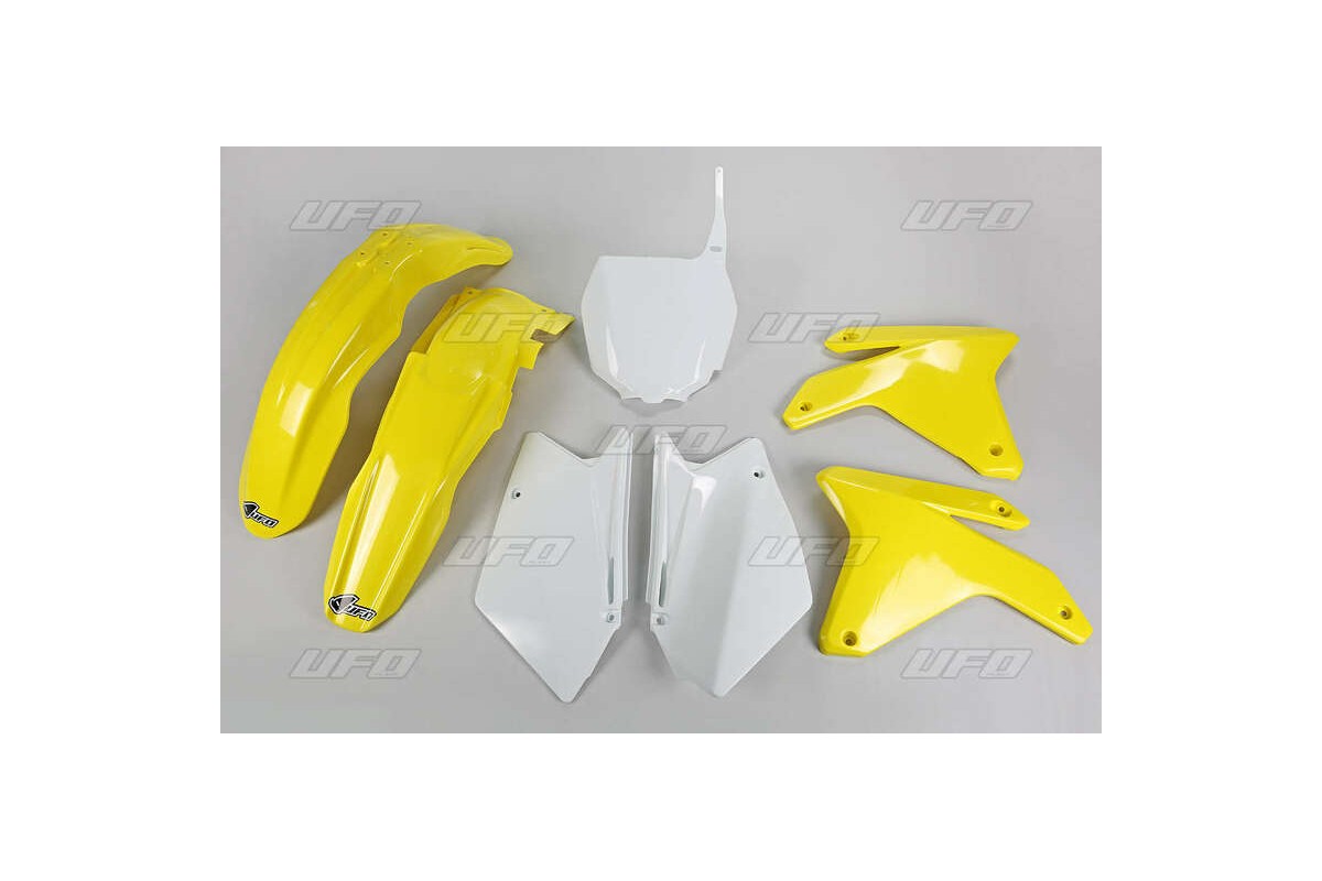 Kit plastique UFO couleur origine jaune/blanc Suzuki RM-Z450