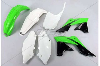 Kit plastique UFO couleur origine (14-15) vert/blanc/noir Kawasaki KX250F