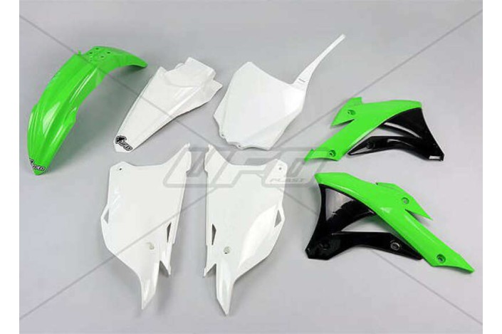 Kit plastique UFO couleur origine (2014) vert/blanc/noir Kawasaki KX85