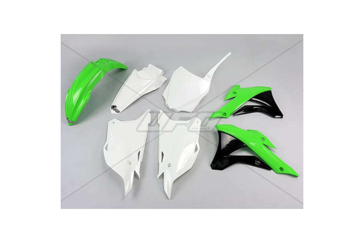 Kit plastique UFO couleur origine (2014) vert/blanc/noir Kawasaki KX85