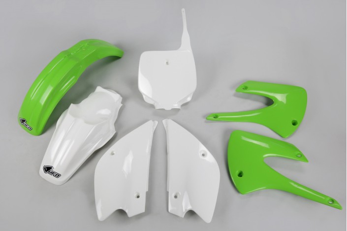 Kit plastique UFO couleur origine (2013) OEM vert/blanc Kawasaki KX85