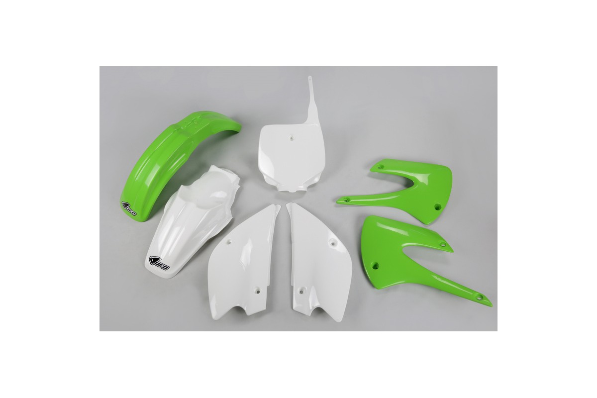 Kit plastique UFO couleur origine (2013) OEM vert/blanc Kawasaki KX85