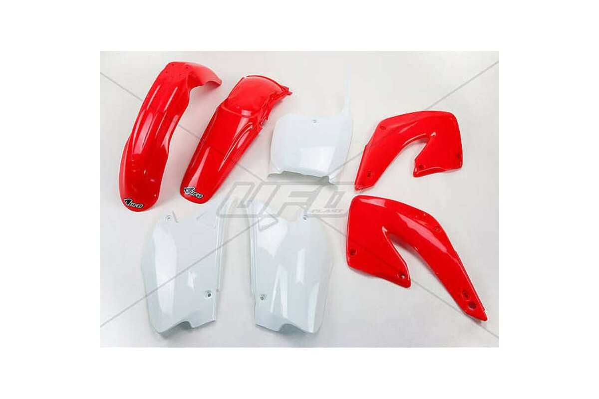 Kit plastique UFO couleur origine rouge/blanc Honda CR125R/250R